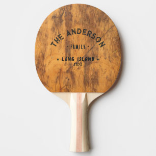 Raquette De Ping Pong Billot de Boucher Nom de Famille Vintage Bord de M