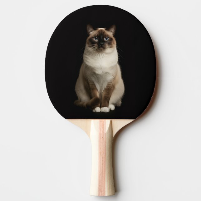 Raquette De Ping Pong Black 4 Luxe ping pong paddle, Birmanese Cat (Dos)