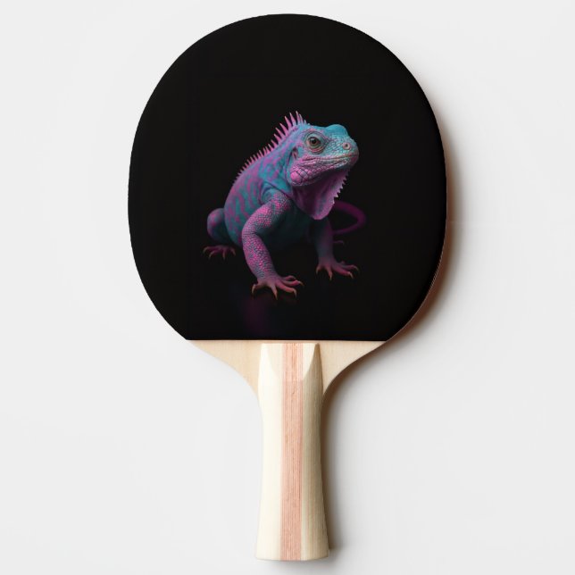 Raquette De Ping Pong Black 4 Luxe ping pong paddle, Pink Iguana (Dos)