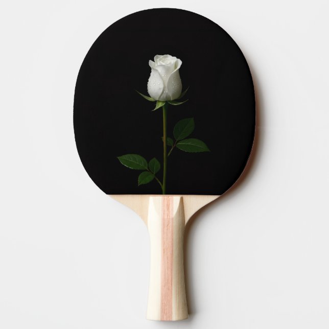 Raquette De Ping Pong Black 4 Luxe ping pong paddle, Pure White Rose (Dos)