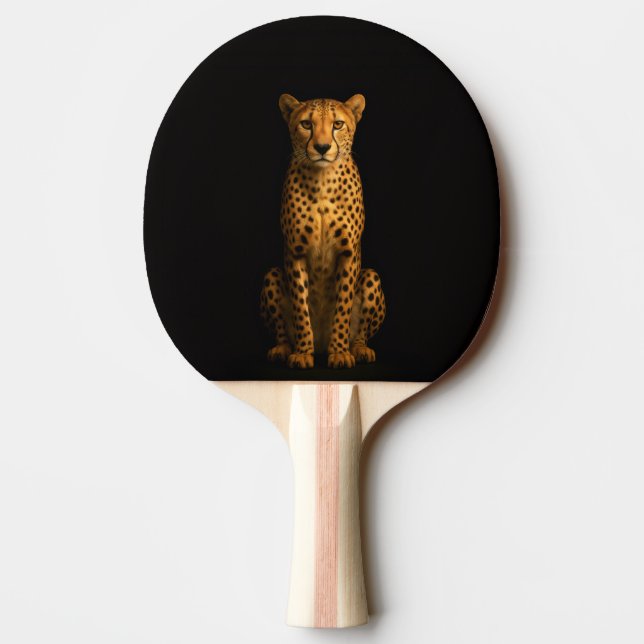 Raquette De Ping Pong Black 4 Luxe ping pong paddle, Sleek Cheetah (Dos)