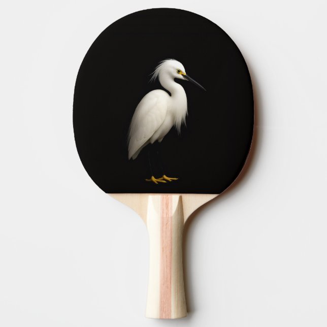 Raquette De Ping Pong Black 4 Luxe ping pong paddle, Snowy Egret (Dos)