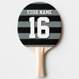 Raquette De Ping Pong Black Charcoal Team Jersey Preppy Stripe