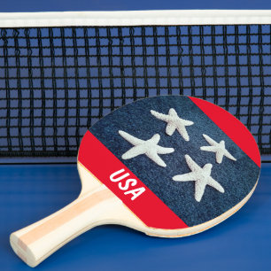 Raquette De Ping Pong Bleu blanc et bleu poisson étoilé Nautique