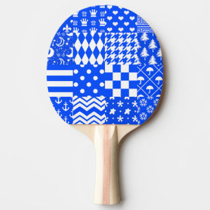 Raquette De Ping Pong Bleu Blanc Mixte Motif Conception