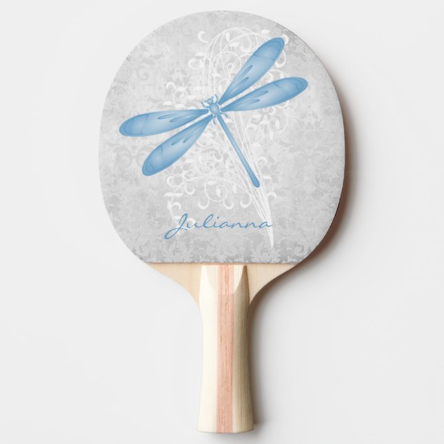 Raquette De Ping Pong Bleu dragonfly - Pagaie de ping personnalisée (Devant)