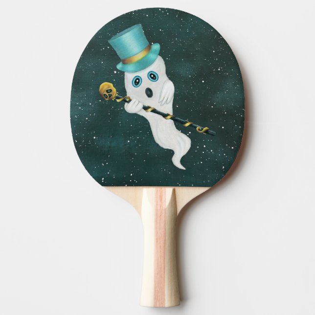 Raquette De Ping Pong Bleu fantôme flottant soyeux Oeil à bouche ouverte (Devant)