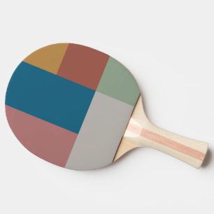 Raquette De Ping Pong Bleu Gris Vert Terracotta Couleur Bloc