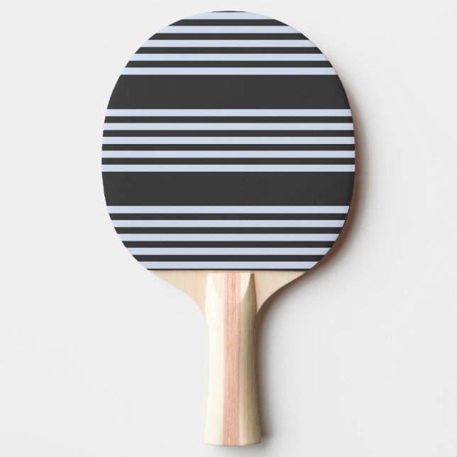 Raquette De Ping Pong Bleu pâle et charbon de bois cinq bandes motif (Devant)