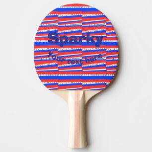 Raquette De Ping Pong Bleu rouge Cercles Bleu
