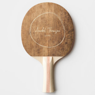 Raquette De Ping Pong Bloc de Découpe Ancien Nom dans Cercle Dessiné