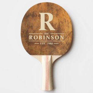 Raquette De Ping Pong Bloc de découpe  Nom de famille & Initiale