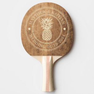 Raquette De Ping Pong Bloc de découpe vintage Noms de mariage Ananas