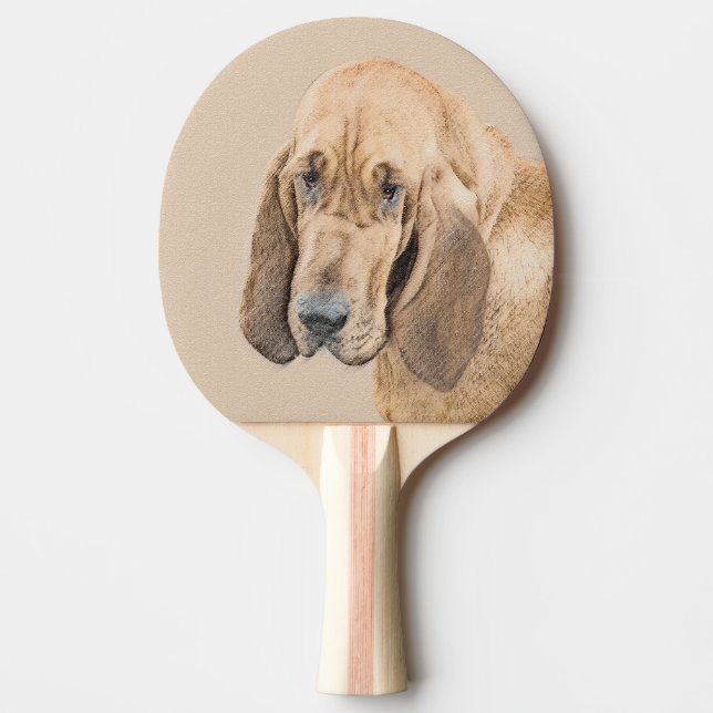 Raquette De Ping Pong Bloodhound Peinture - Joli chien d'origine art (Devant)