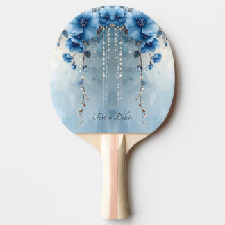Raquette De Ping Pong Blue Flowers and Pearls Ping Pong Paddle