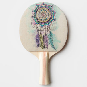 Raquette De Ping Pong Boho Watercolor Mandala Dreamcatcher