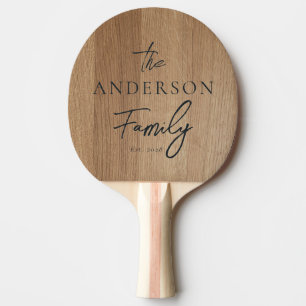 Raquette De Ping Pong Bois de bouleau clair Nom de famille écrit à la ma