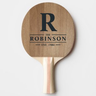 Raquette De Ping Pong Bois de bouleau clair Nom de famille & Initiale