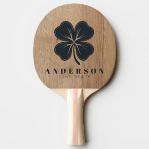 Raquette De Ping Pong Bois de bouleau clair trèfle à quatre feuilles ave
