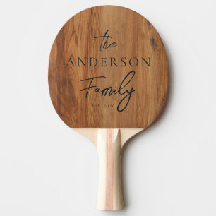 Raquette De Ping Pong Bois de Érable Nom de Famille Écrit à la Main