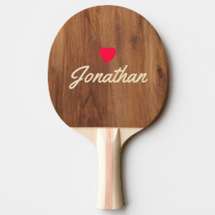 Raquette De Ping Pong Bois d'Érable Vintage Heart Signature