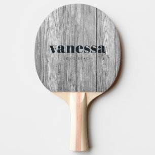 Raquette De Ping Pong Bois Minimaliste Moderne Classique Gris Foncé Pati