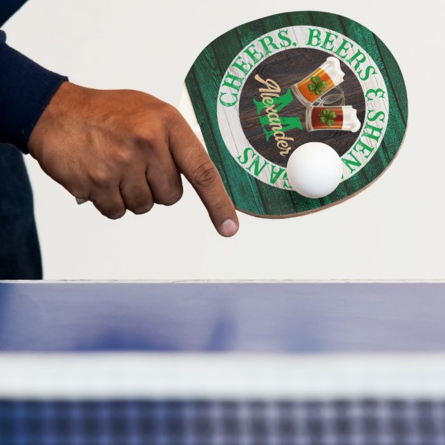 Raquette De Ping Pong Bois rustique Cheers Bières Shenanigans (Insitu)