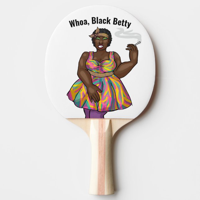 RAQUETTE DE PING PONG BONJOUR, BAIN NOIR (Devant)