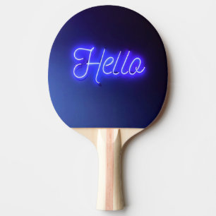Raquette De Ping Pong Bonjour Fun Neon Bleu Signal brillant et gai