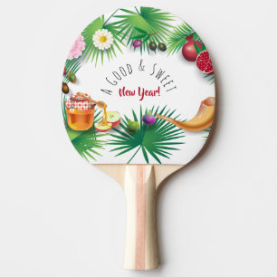 Raquette De Ping Pong Bonne et douce nouvelle année ! Holiday Rosh Hasha