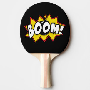 Raquette De Ping Pong Boom Superhero Comic Action Mots Ping Pong Paddle