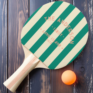 Raquette De Ping Pong Bord de mer Aqua Brise rayée de plage & Nom de fam