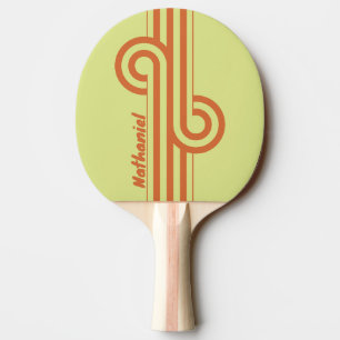 Raquette De Ping Pong Boucle à double rayure de cactus du désert rétro a