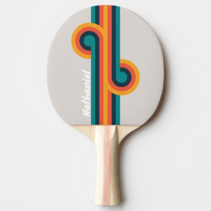 Raquette De Ping Pong Boucle de Plage Rétro avec Nom