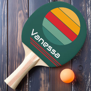Raquette De Ping Pong Boucle verte de rotation rétro