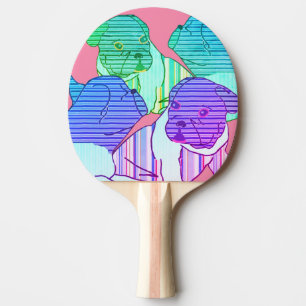 Raquette De Ping Pong Bouledogue français Comic Neon Bouledogue français