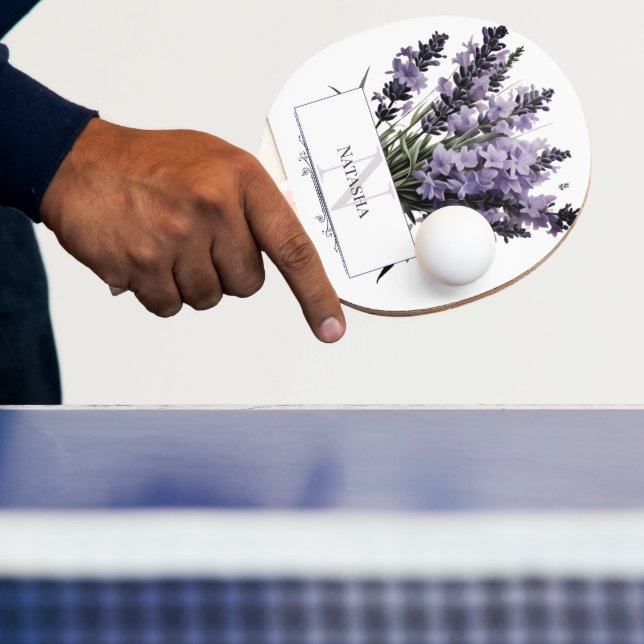 Raquette De Ping Pong Bouquet de lavande aquarelle personnalisé (Insitu)