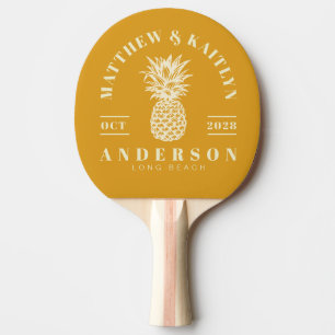 Raquette De Ping Pong Bouton d'Or Brûlé Crête de Mariage Tropicale à l'A