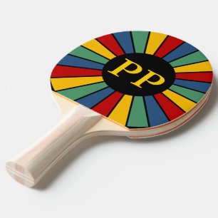 Raquette De Ping Pong BOUTON RAYS I + votre photo, texte, monogramme