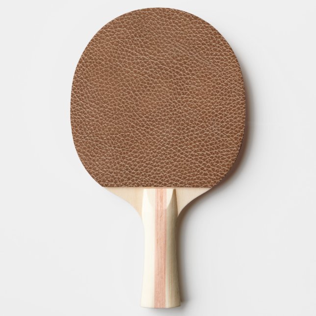 Raquette De Ping Pong Brun naturel en cuir de Faux (Devant)