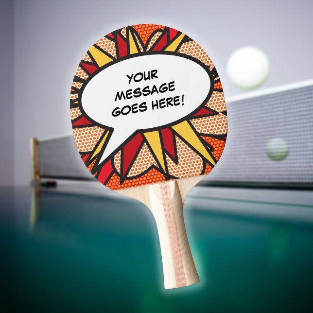 Raquette De Ping Pong Bulle de bande dessinée personnalisée Pop Art (Créateur téléchargé)