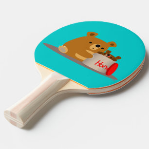 Raquette De Ping Pong Bye Bye Honey ! Bears de dessin mignon Ping Pong P