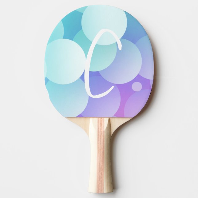 Raquette De Ping Pong C Nom initial Bubbles Jeux Paddle Bleu pourpre (Devant)