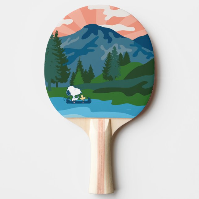 Raquette De Ping Pong cacahuètes | Canoë Snoopy & Woodstock (Devant)