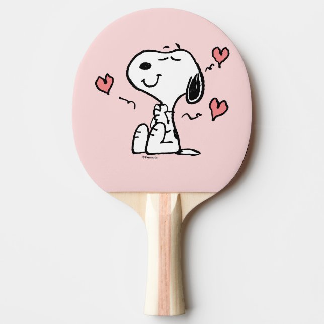 Raquette De Ping Pong cacahuètes | Coeurs de snoopy (Devant)