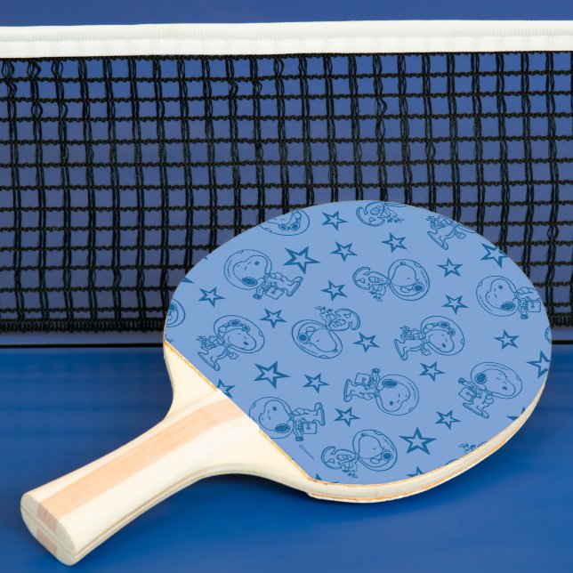 Raquette De Ping Pong cacahuètes | Snoopy Blue Space Astronaut Motif (Insitu)