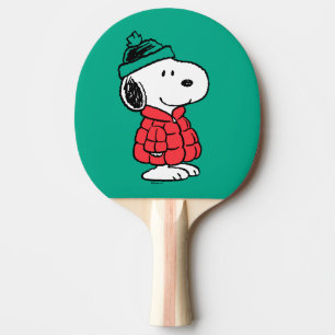 Raquette De Ping Pong cacahuètes   Snoopy Chat d'hiver et Casquette