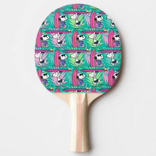 Raquette De Ping Pong cacahuètes   Snoopy Turquoise Surf Motif