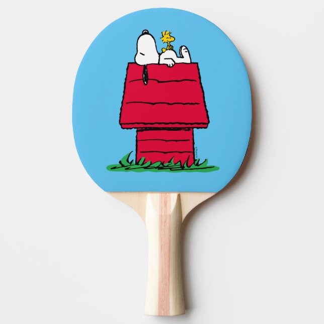 Raquette De Ping Pong cacahuètes | Snoopy & Woodstock Doghouse (Devant)
