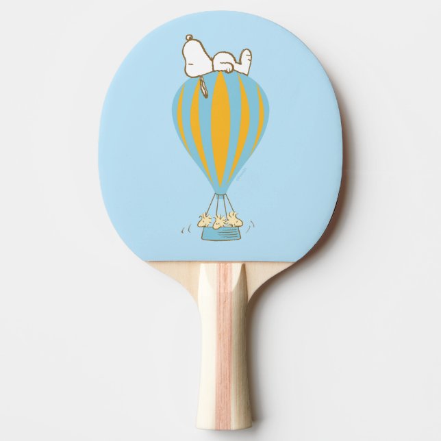 Raquette De Ping Pong cacahuètes | Snoopy & Woodstock Hot Air Balloon (Devant)